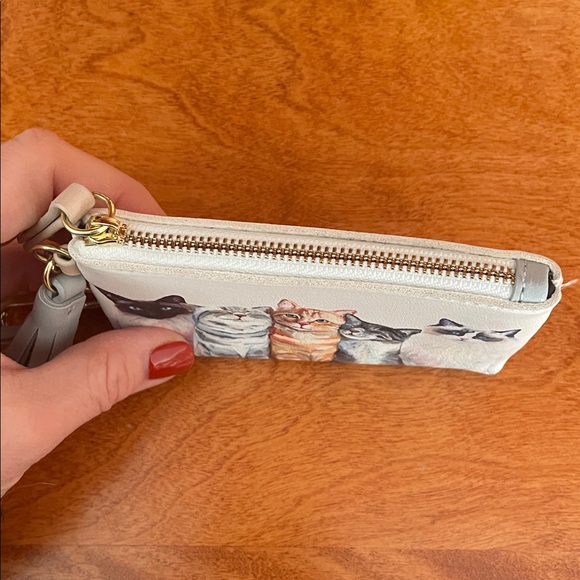 Chic Cat Print Wallet with Keychain - Picture 3 of 7